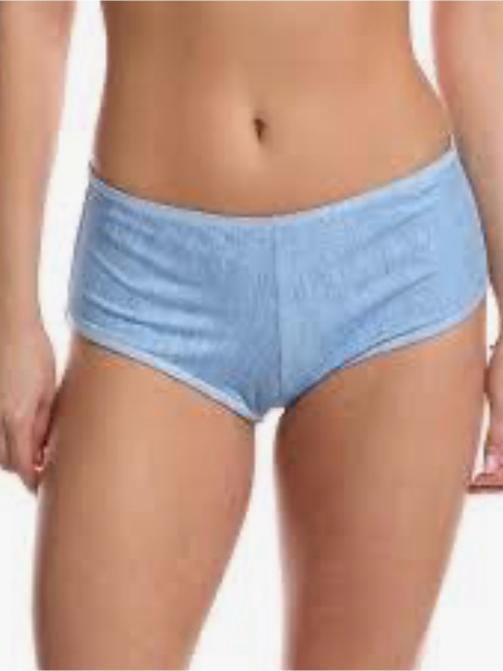 WeWoreWhat denim wash lowrise swim bottoms size S-NWT